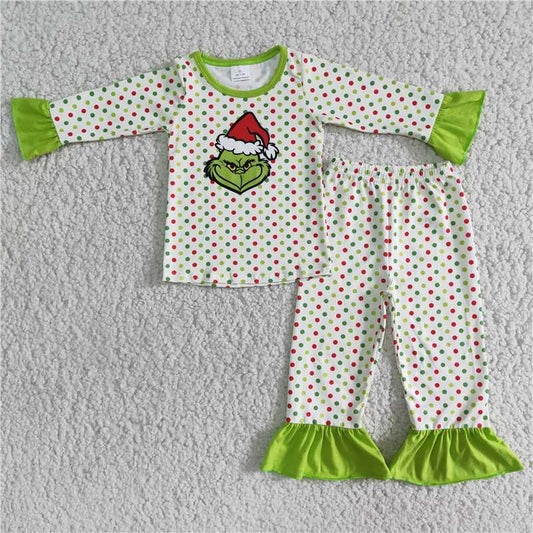 6 B10-25  Baby Girls Color Polka Dot Pajama Set