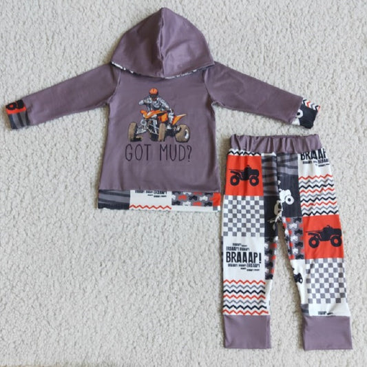 6 A10-28 Boys long sleeve trousers suit motorcycle hat