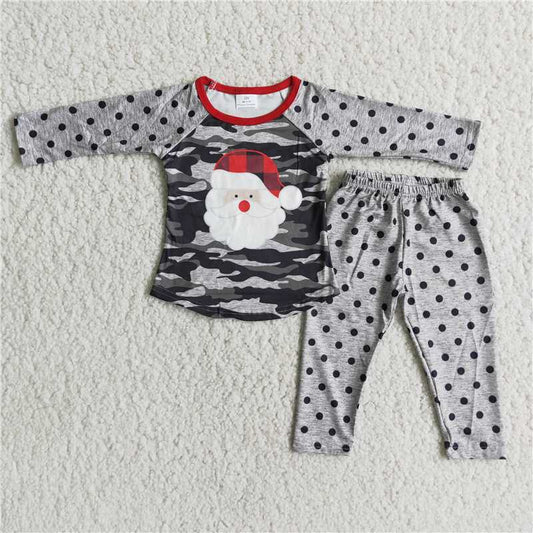 6 A23-13 Camouflage Santa Claus Polka Dot Long Sleeve Suit