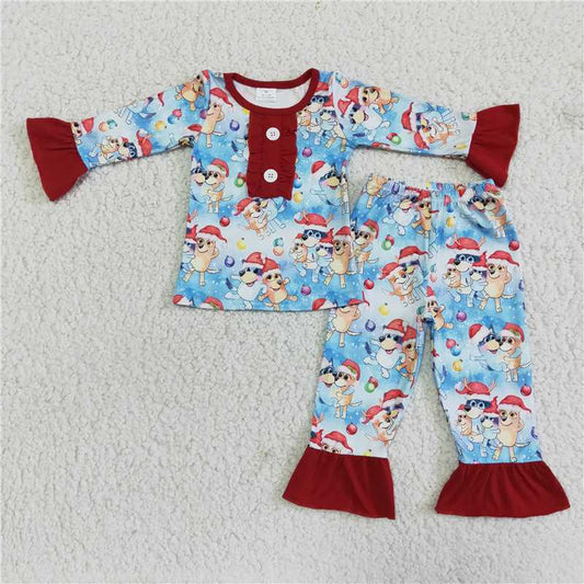 6 A15-4 Baby girls long-sleeved trousers pajamas