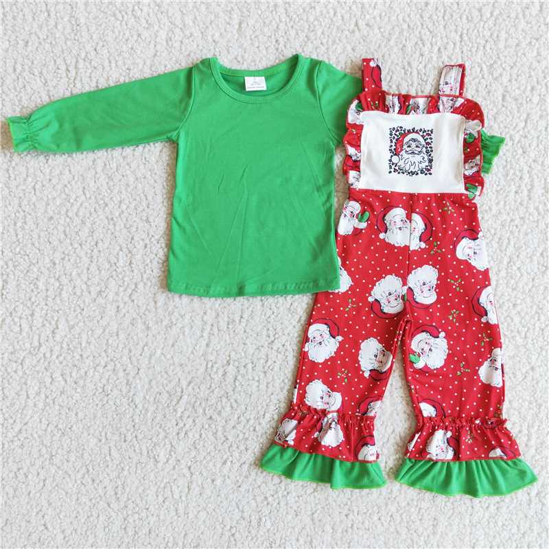 6 C7-4 Green Top Santa Suspenders