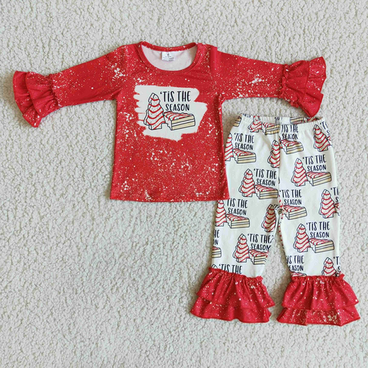6 B13-30 season red biscuit tree christmas trousers outfit