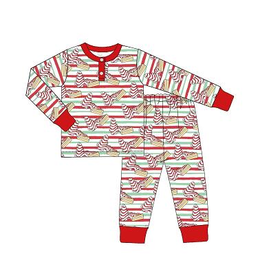 Custom Boys Long Sleeve Pajamas Set