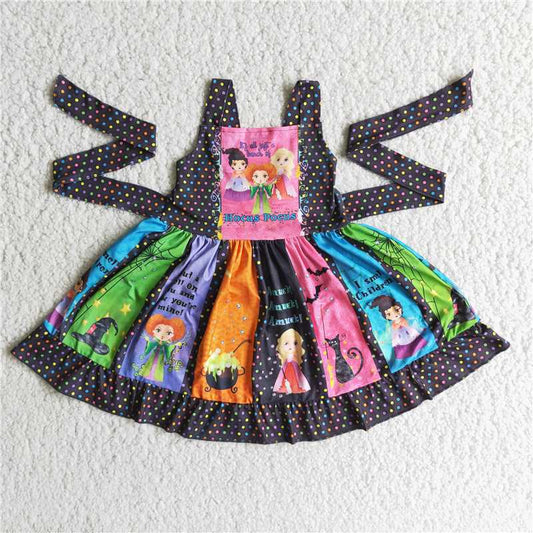 E3-4 New summer girls paneled swing skirt