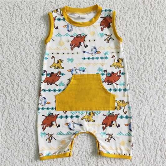 SR0026 Boys Lion King Pocket Sleeveless Bodysuit