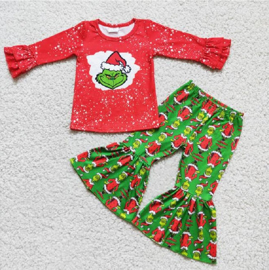 6 B6-37 christmas hat Cartoon cute red long sleeve suit