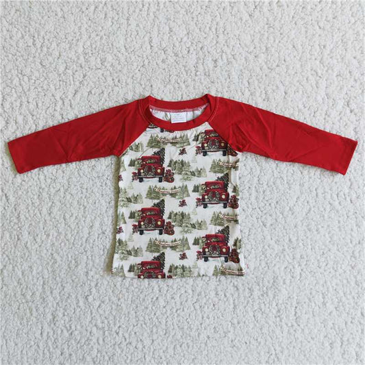 6 B2-11 Auto Forest Red Long Sleeve Top