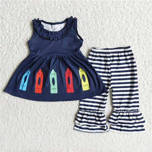D2-28 pencil stripe pants set