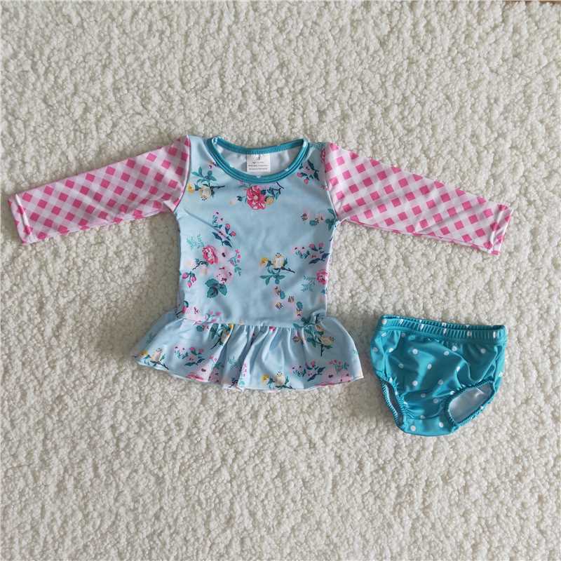 A28-11 Long Sleeve Green Swimsuit