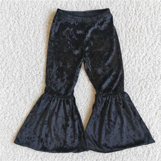C3-12 Black Velvet Flared Trousers