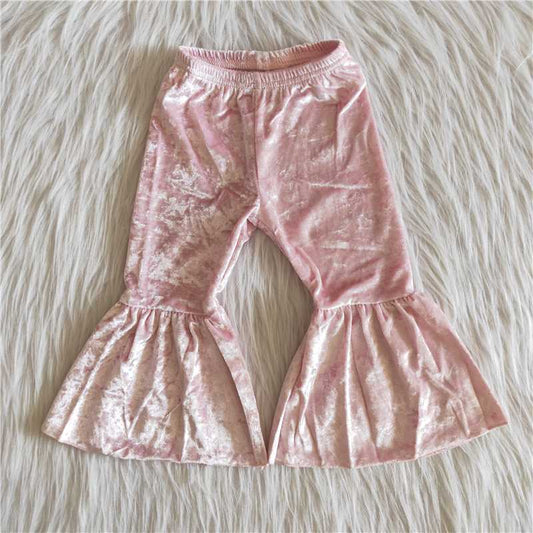 A6-5 Pink Velvet Flared Pants