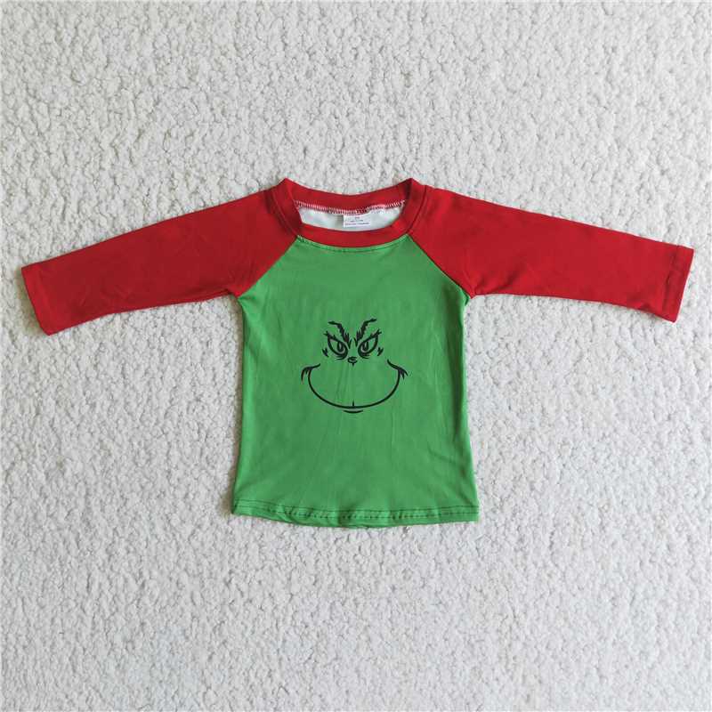 6 A6-5 Green monster heart face red long sleeves