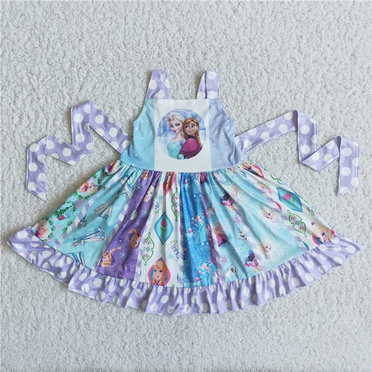 C3-16 New summer cartoon purple polka dot skirt D 6.10