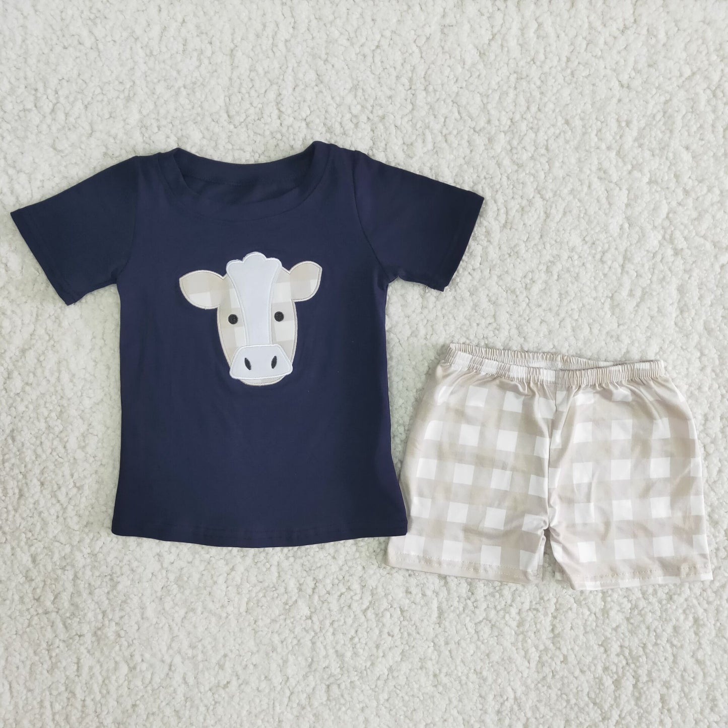 A14-11 Embroidered bull head plaid pants