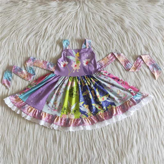 A3-13 New summer Purple Strap Flower Skirt
