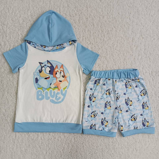 C1-2 Dog Blue Boys Hoodie Set