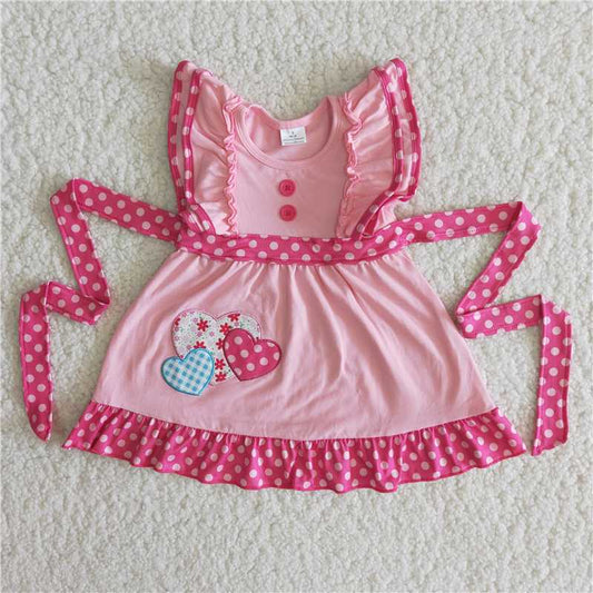 B13-15  New summer Valentine's Day Embroidered Heart Dress