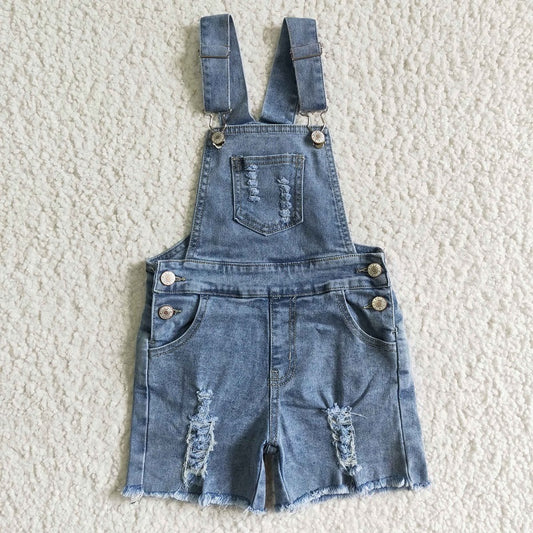 SS0016 Light Blue Strap Denim Shorts