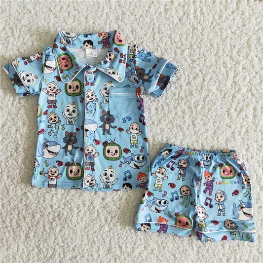 B5-15  Blue Boys Pajama Set