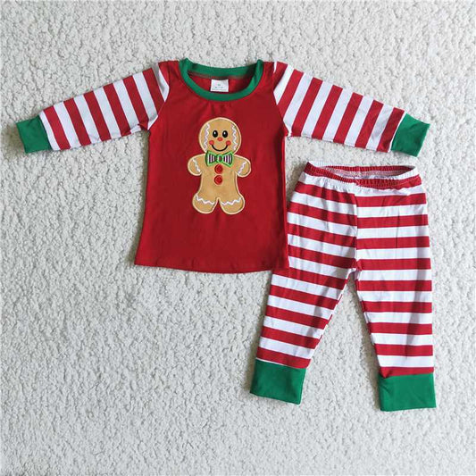 6 A18-15 Red Boys Striped Pajamas