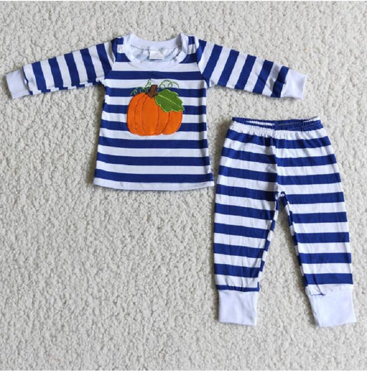 6 A25-26 Boys Pumpkin Stripe Pajamas
