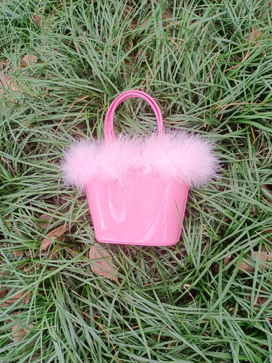 BA0028 pink fur bag