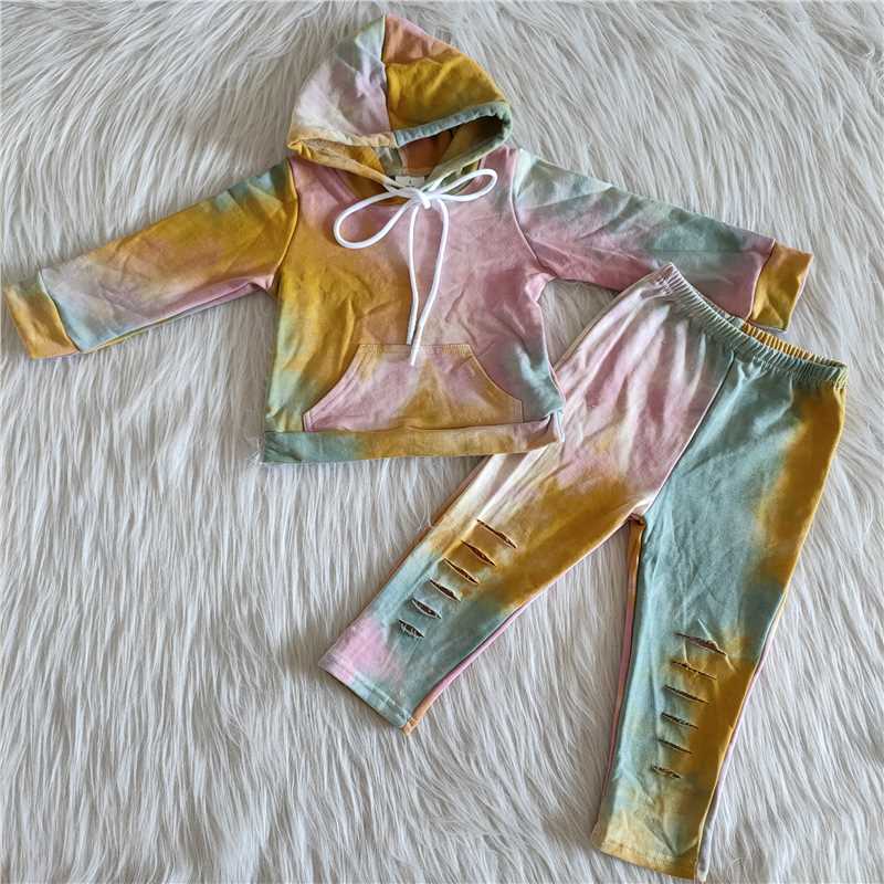6 A15-26 Light Yellow Hoodie and Sweatshirt Set