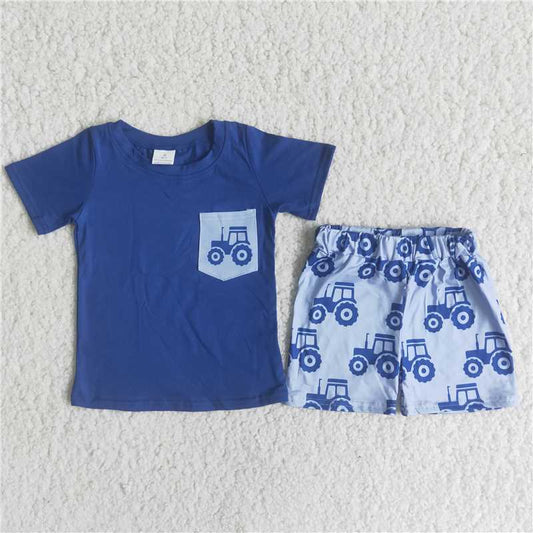 C12-4 Dark Blue Pocket Truck Elastic Boy Set