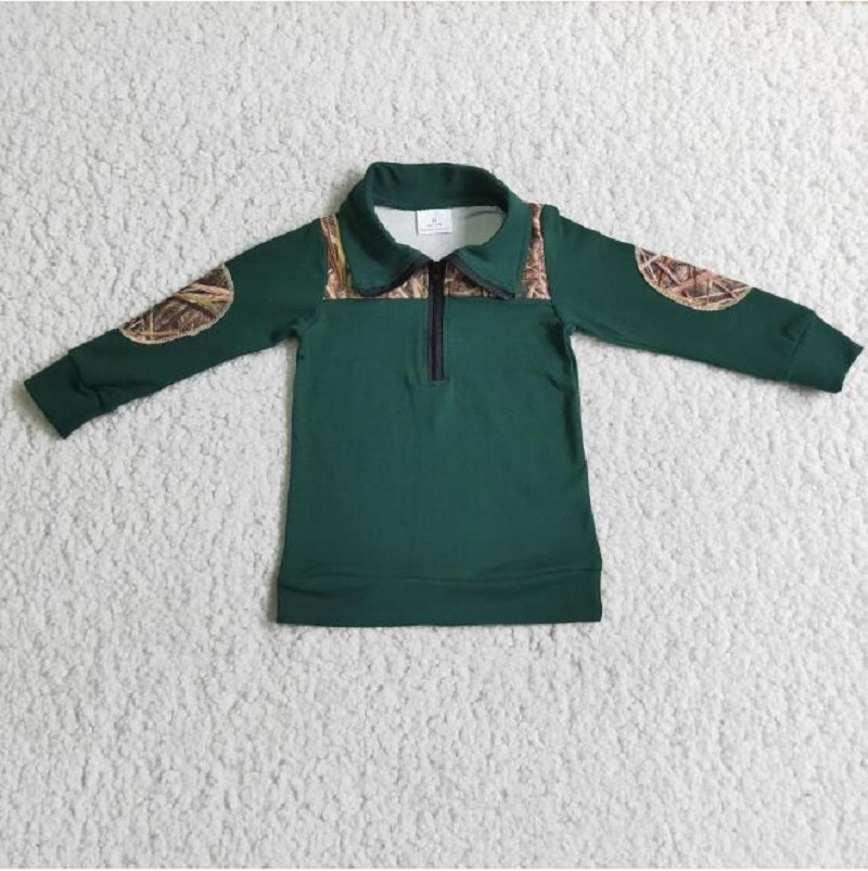 6 B8-16 Boys Green Zip Top