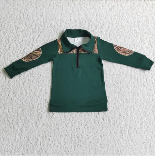 6 B8-16 Boys Green Zip Top