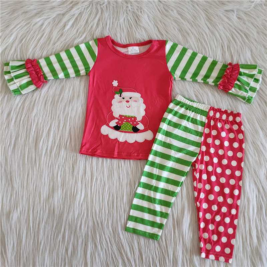 6 A28-17 Striped Polka Dot Pants Santa Suit