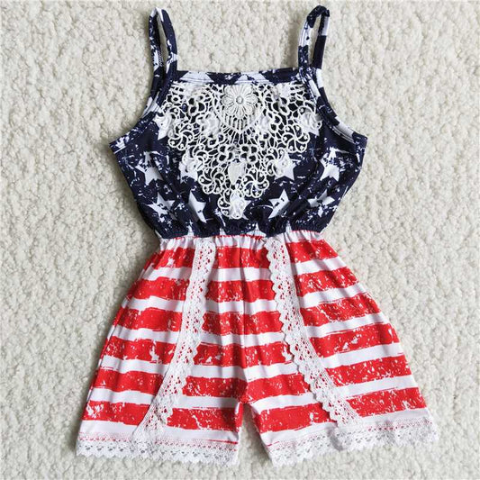 C6-10 New summer baby girls Star Small Strap Bodysuit