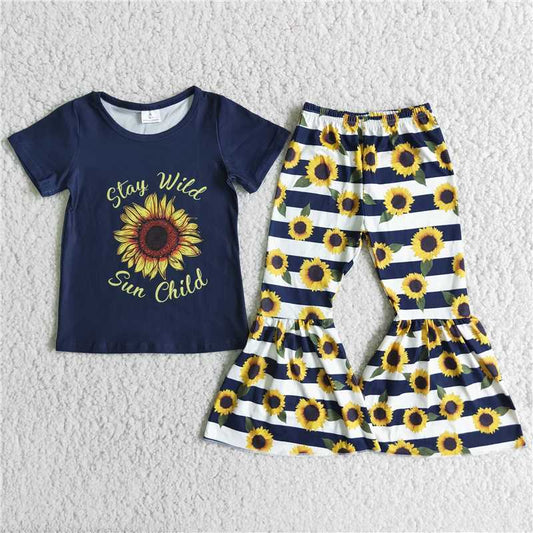 A2-3 Sunflower Short Sleeve Sunflower Pants