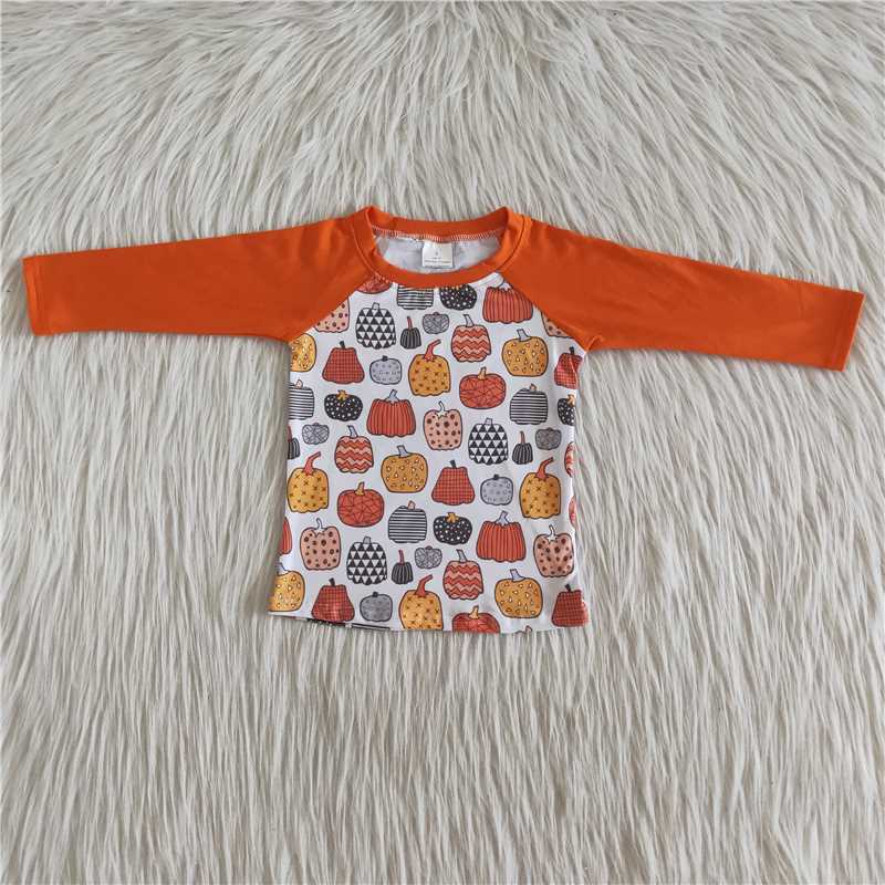 A30-6-1 Pumpkin Orange Long Sleeve Top