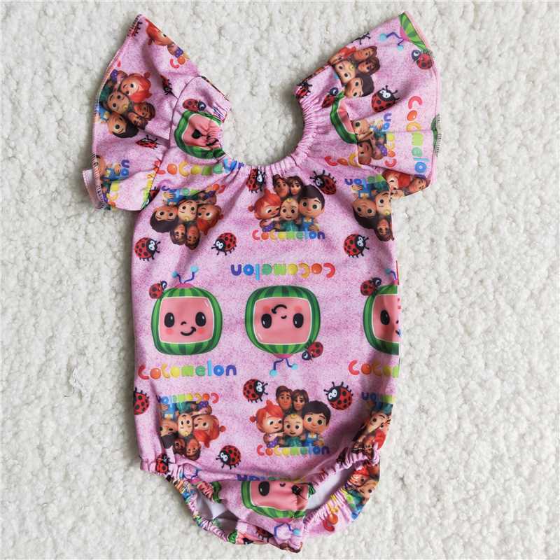 A1-4 pink cartoon  swimsuit