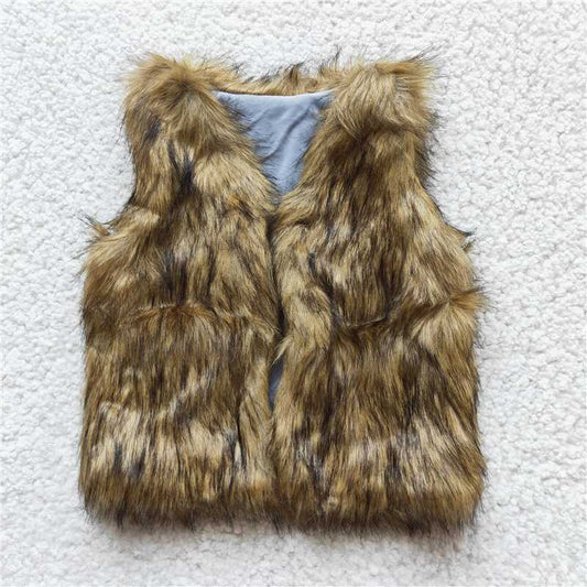 6 A21-4 Khaki Plush Vest Jacket