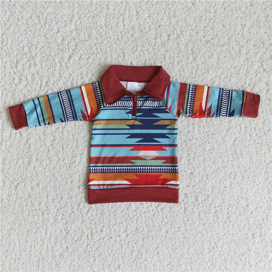 6 A29-15 Striped Zip Long Sleeves