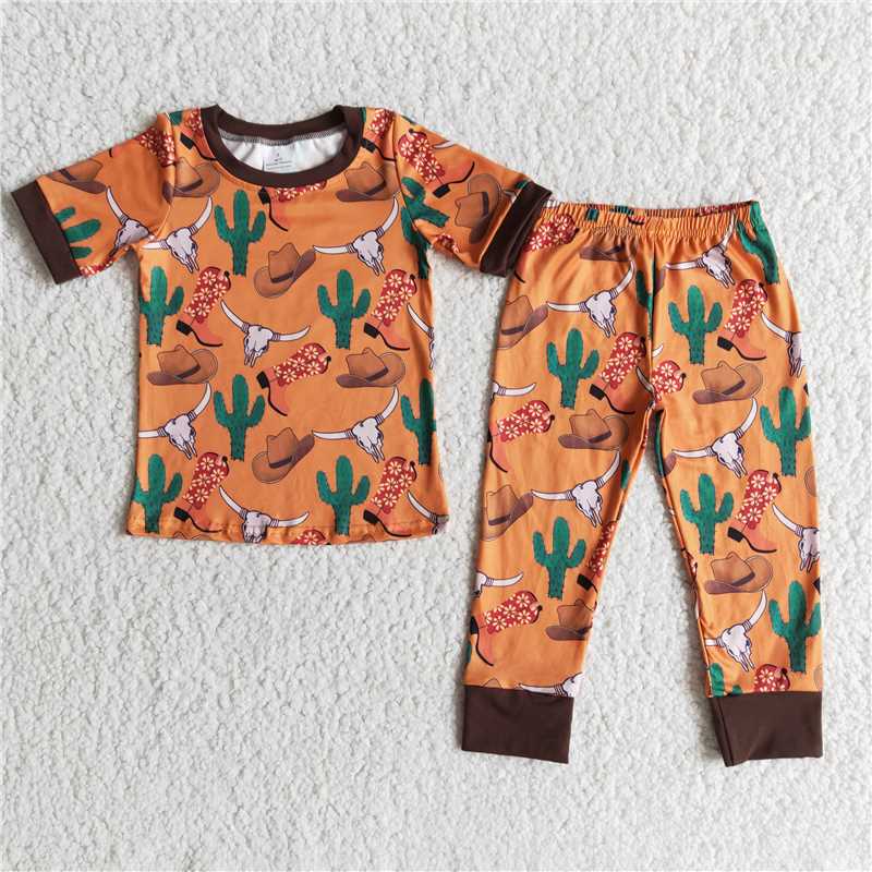 E8-11 Boys Cactus Short Sleeve Pants Set