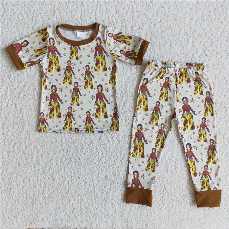 D4-14 Riding Cactus Short Sleeve Pants Set