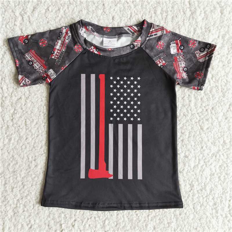 C5-5-1 Car Grey Green Short Sleeve Top