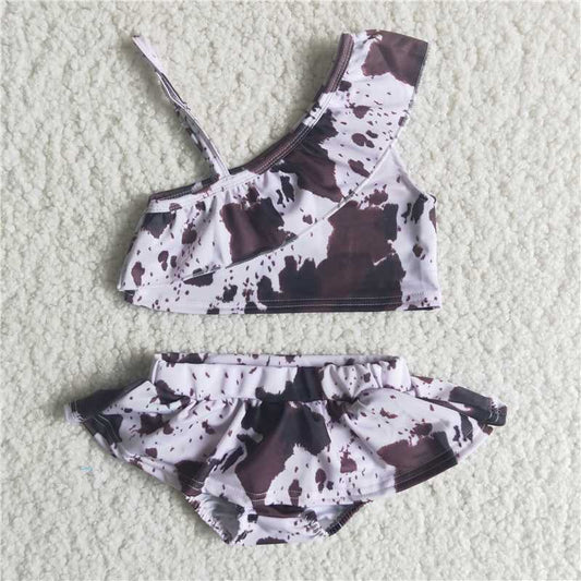 C13-4 Two-piece swimsuit with ink-wash diagonal straps