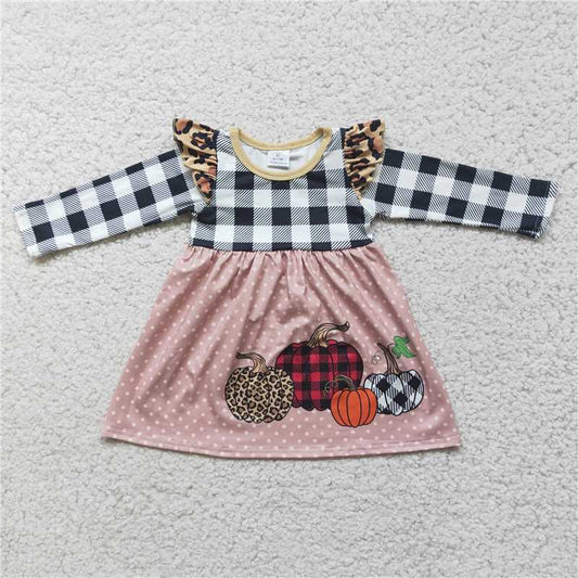 6 A14-18 Pumpkin Plaid Long Sleeve Skirt D 828