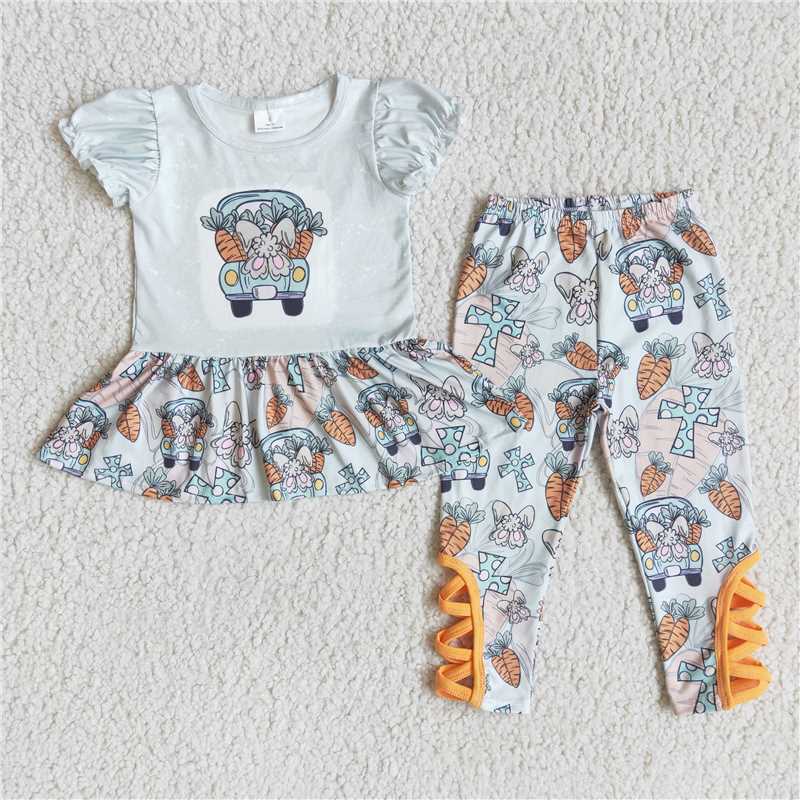 D1-3 Carrot Cross Short Sleeve Pants Set