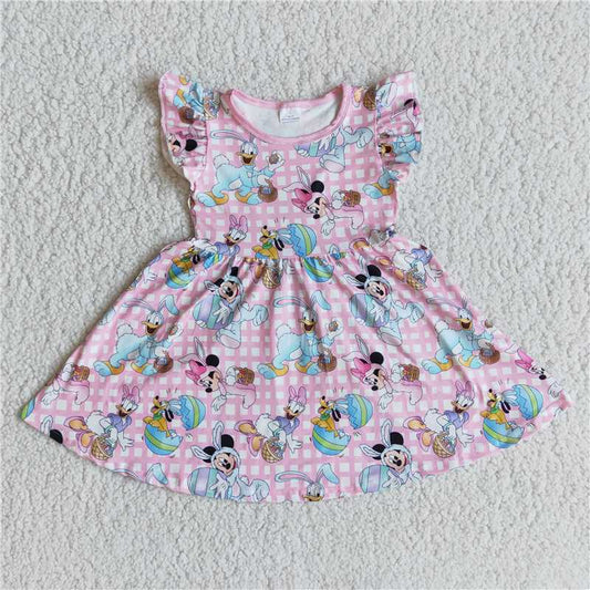 E9-1 pink flying sleeve dress