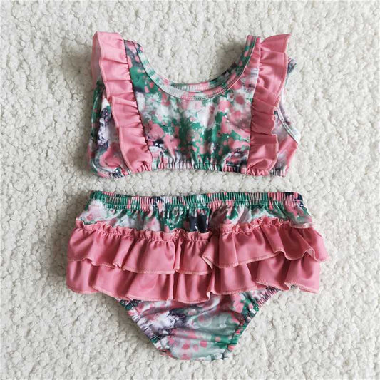 E9-20 Tie Dye Lace Swimsuit Two Piece