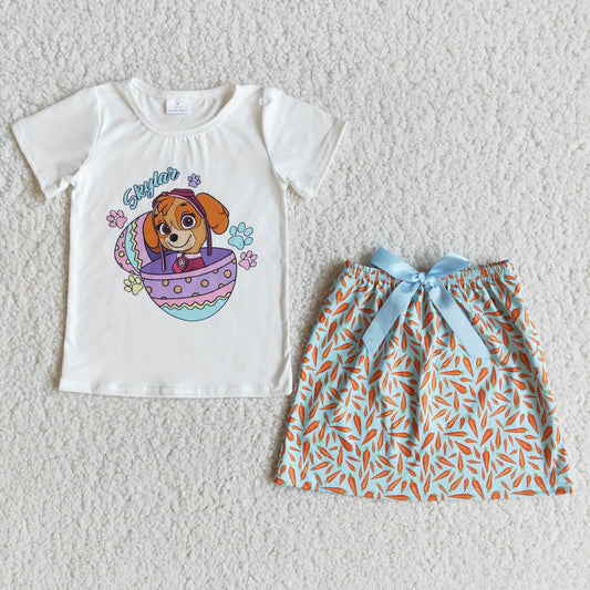 E10-1 baby girls cartoon dog girl suit