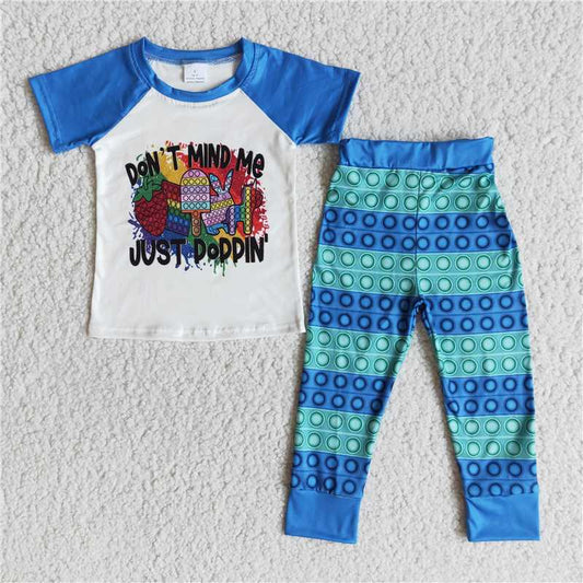 E10-29 Boy Blue Short Sleeve Trousers