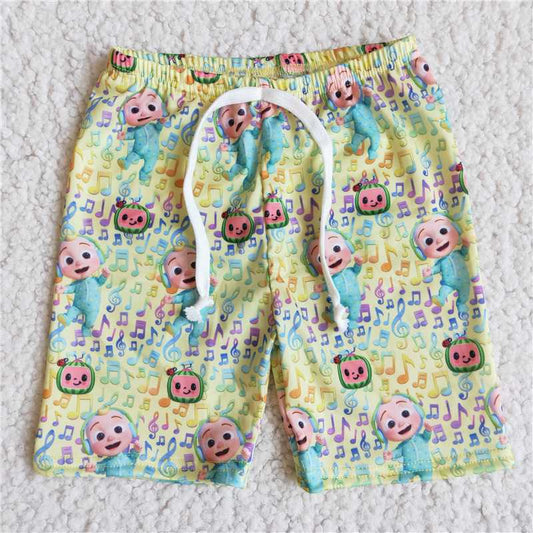 E1-1 watermelon boy yellow swimming trunks