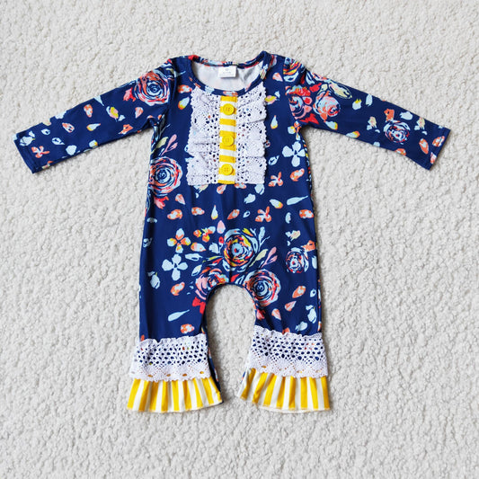 6 A26-3 Small Floral Blue Bodysuit