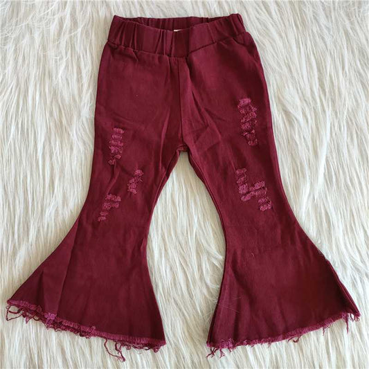 C15-6 New fashion Dark Red Elastic Jeans